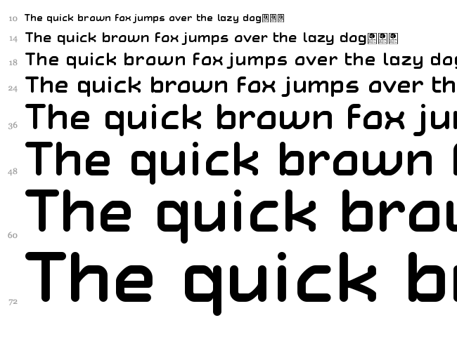 Typo Angular Rounded font waterfall